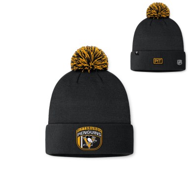 NHL, Zimná, čiapka, DRAFT, BEANIE, CUFF, WITH, POM, PITTSBURGH, PENGUINS, JR, detská